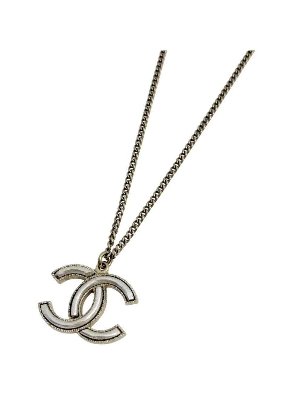 Chanel Cc Logo Pendant Necklace Metal #299771C10B